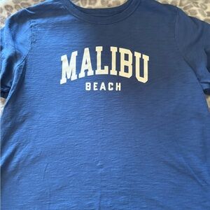 Old Navy Blue Short Sleeve Tee with Malibu Beach Print